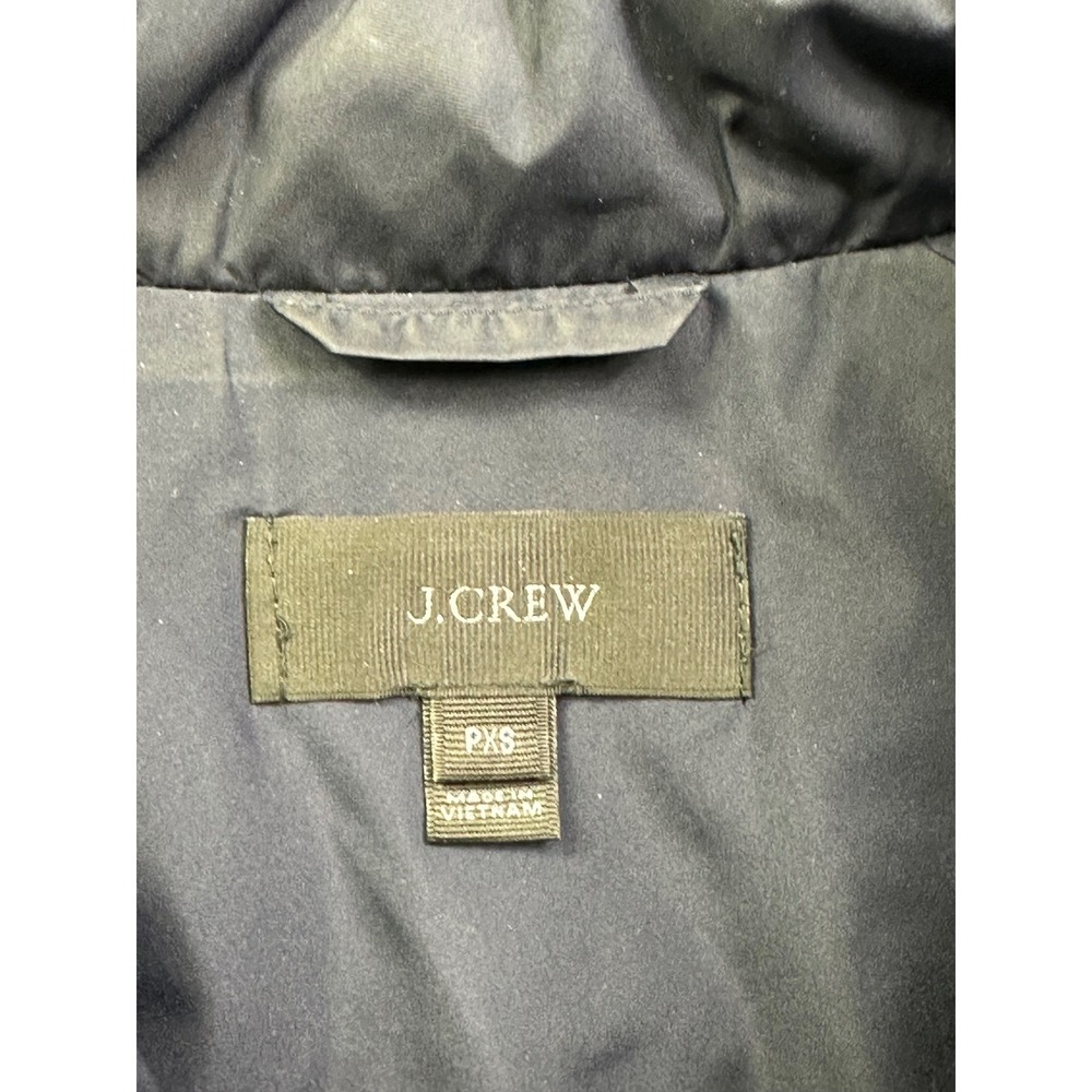 J.Crew‎ Excursion Quilted Puffer Vest Women's Navy Blue Gold Snaps Down Fill PXS - Picture 4 of 10